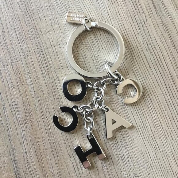 Coach Sparkling Keychain Bag Charm with Rhinestones and Silver-tone Key Ring NEW - Picture 3 of 3